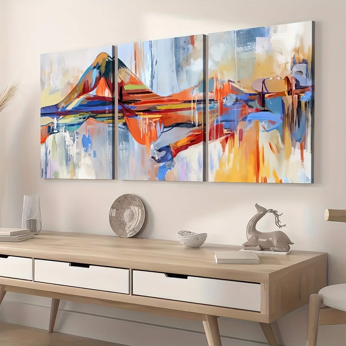 3PCS Modern Style Abstract Fas - مراجعة Abstract Oil Painting وسعره