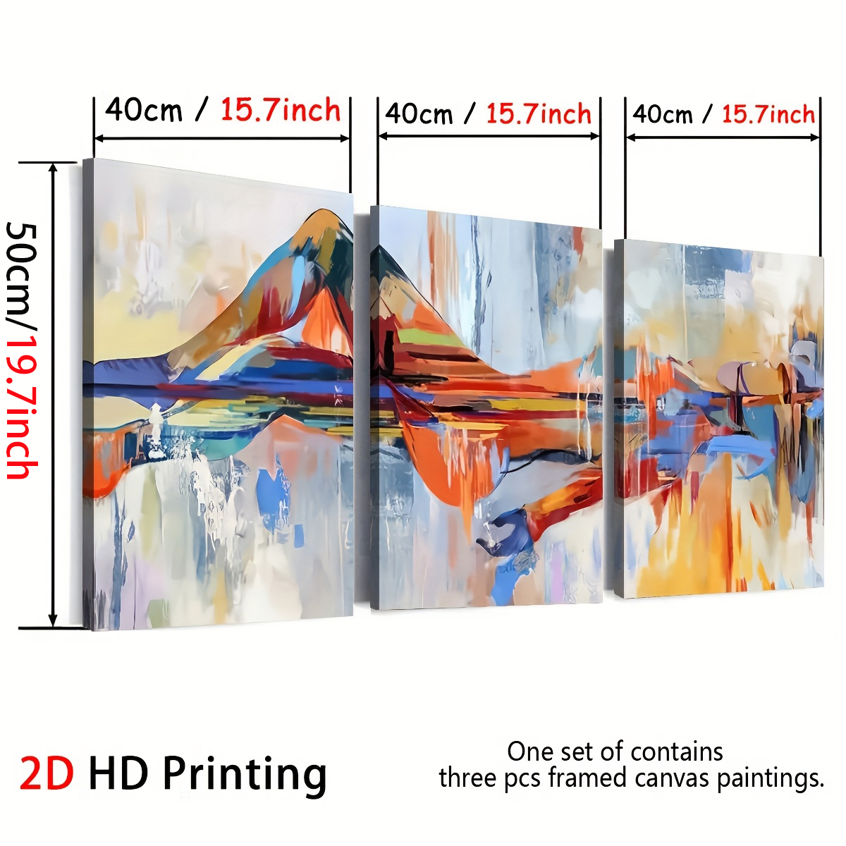 3PCS Modern Style Abstract Fas - مراجعة Abstract Oil Painting وسعره