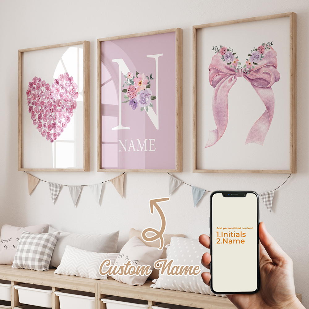 3pcs Personalized Custom Name  - مراجعة Home Decor Foto وسعره