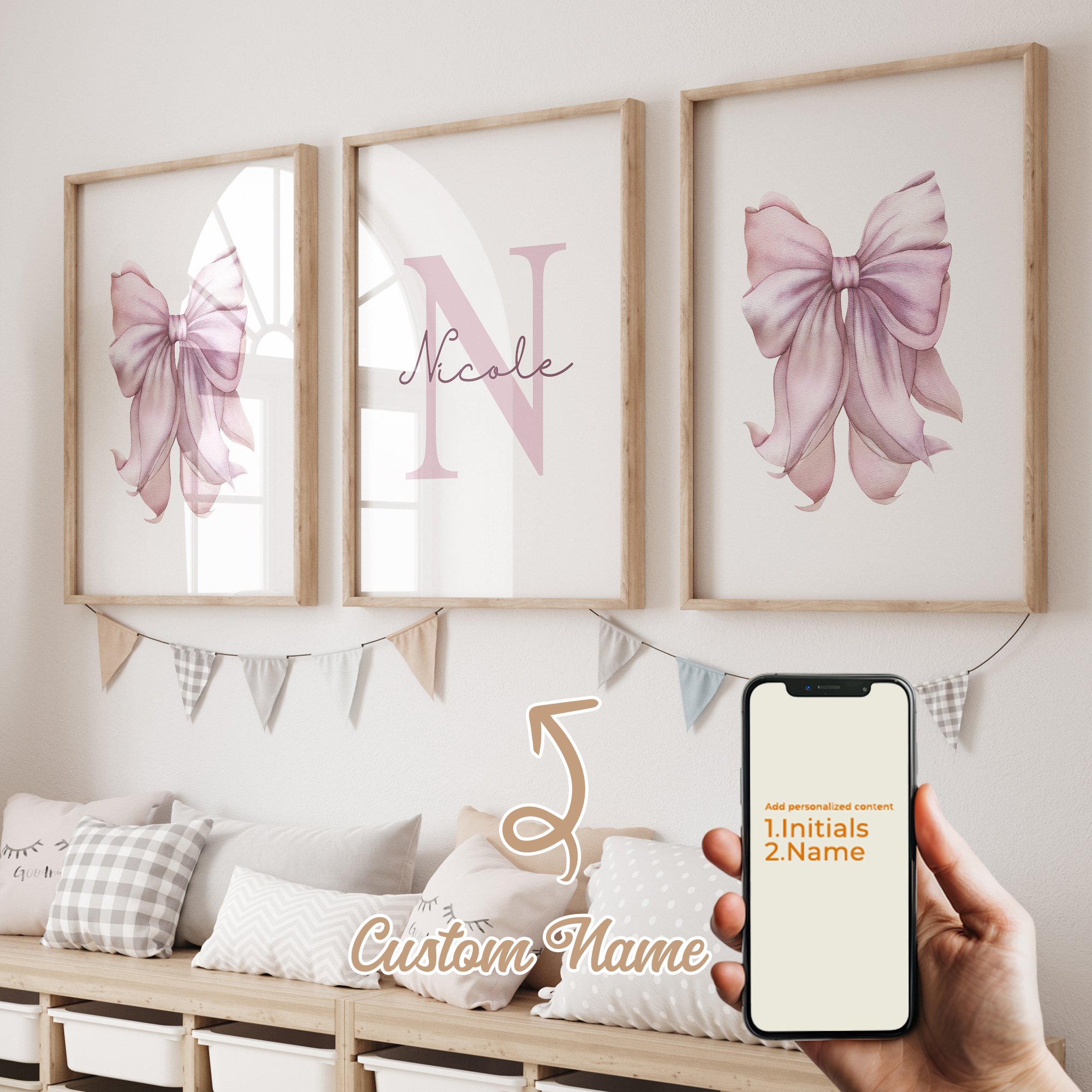 3pcs Personalized Custom Name  - مراجعة Home Decor Foto وسعره