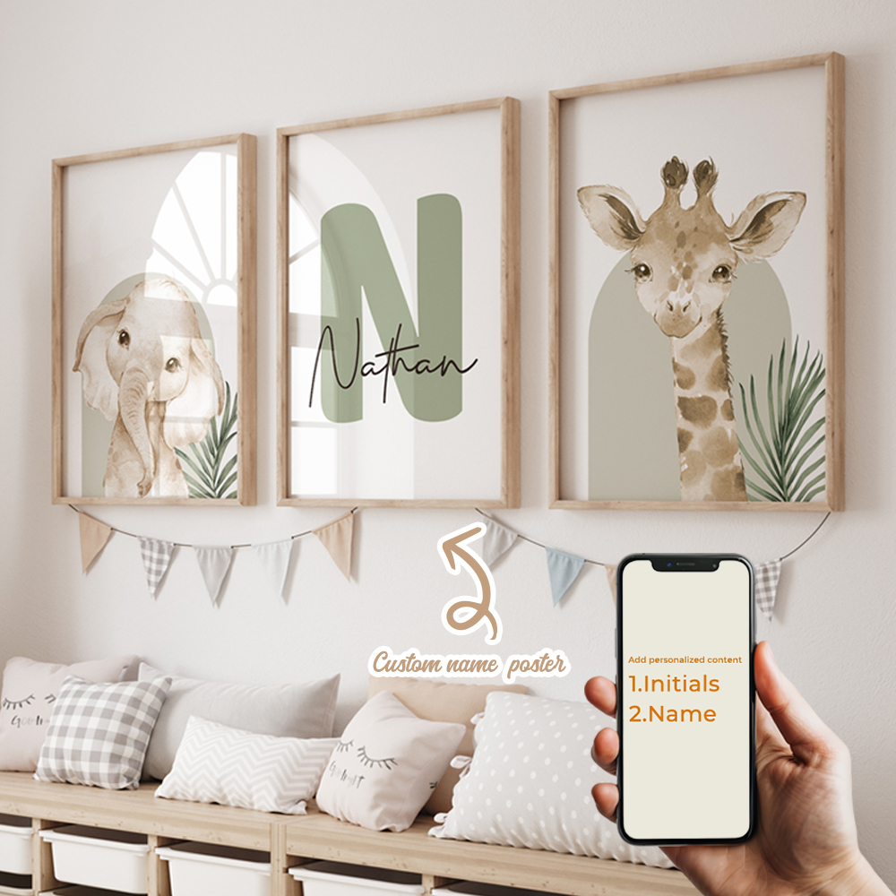 3pcs Personalized Custom Name  - مراجعة Home Decor Foto وسعره