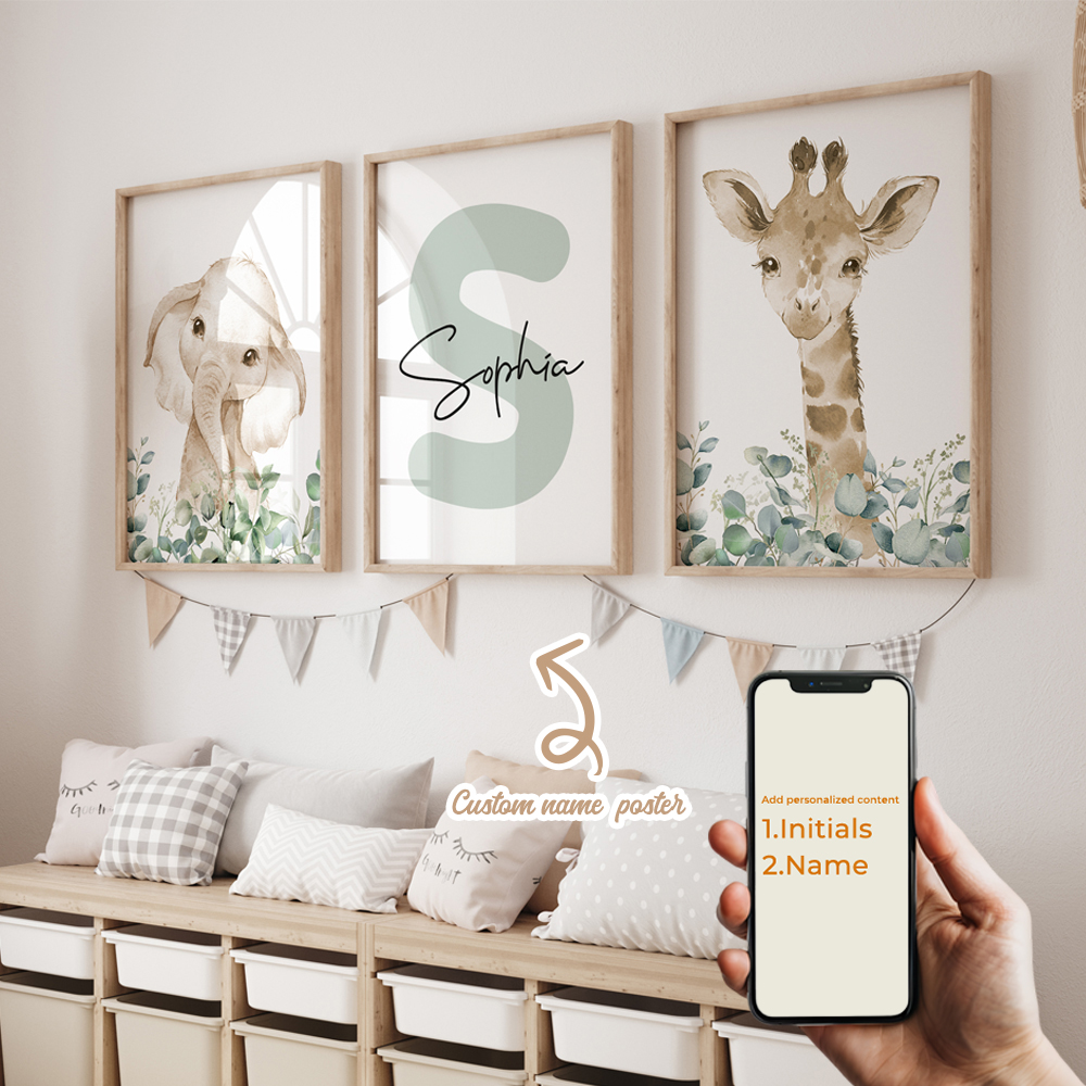 3pcs Personalized Custom Name  - مراجعة Home Decor Foto وسعره