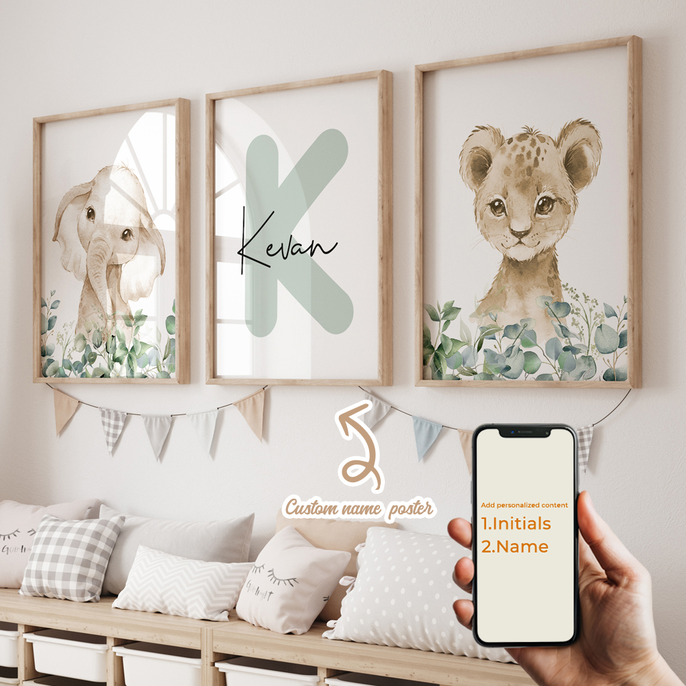 3pcs Personalized Custom Name  - مراجعة Home Decor Foto وسعره