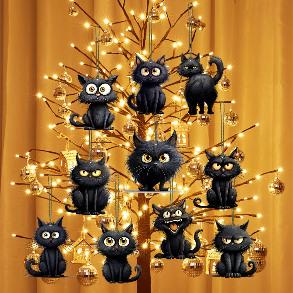 Handmade Black Cat Emoji Woode - مراجعة Home Decor Emoji وسعره