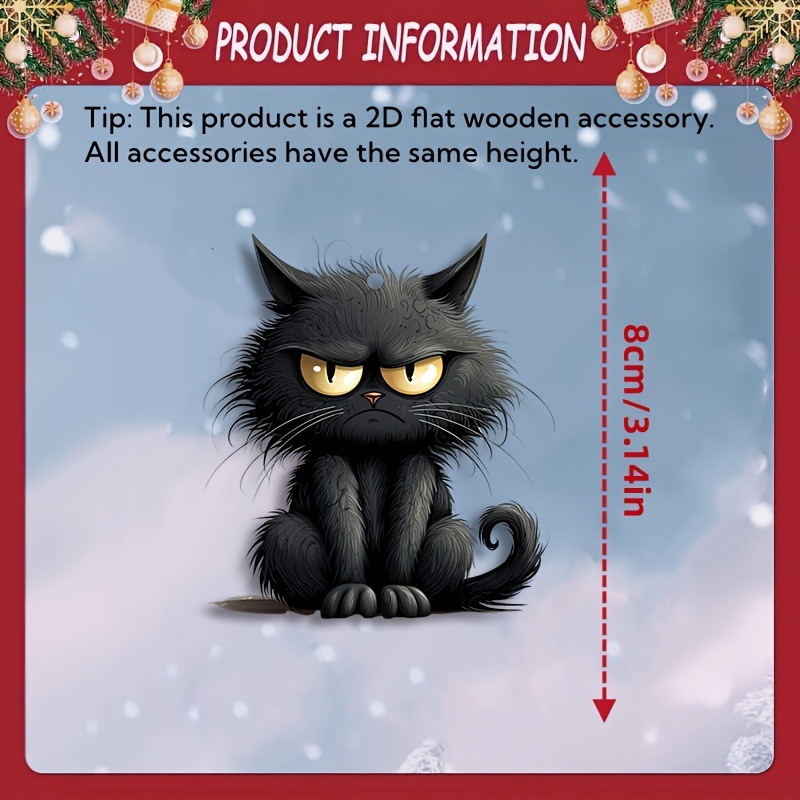 Handmade Black Cat Emoji Woode - مراجعة Home Decor Emoji وسعره