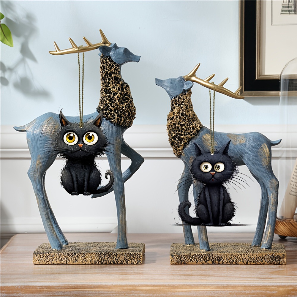 Handmade Black Cat Emoji Woode - مراجعة Home Decor Emoji وسعره