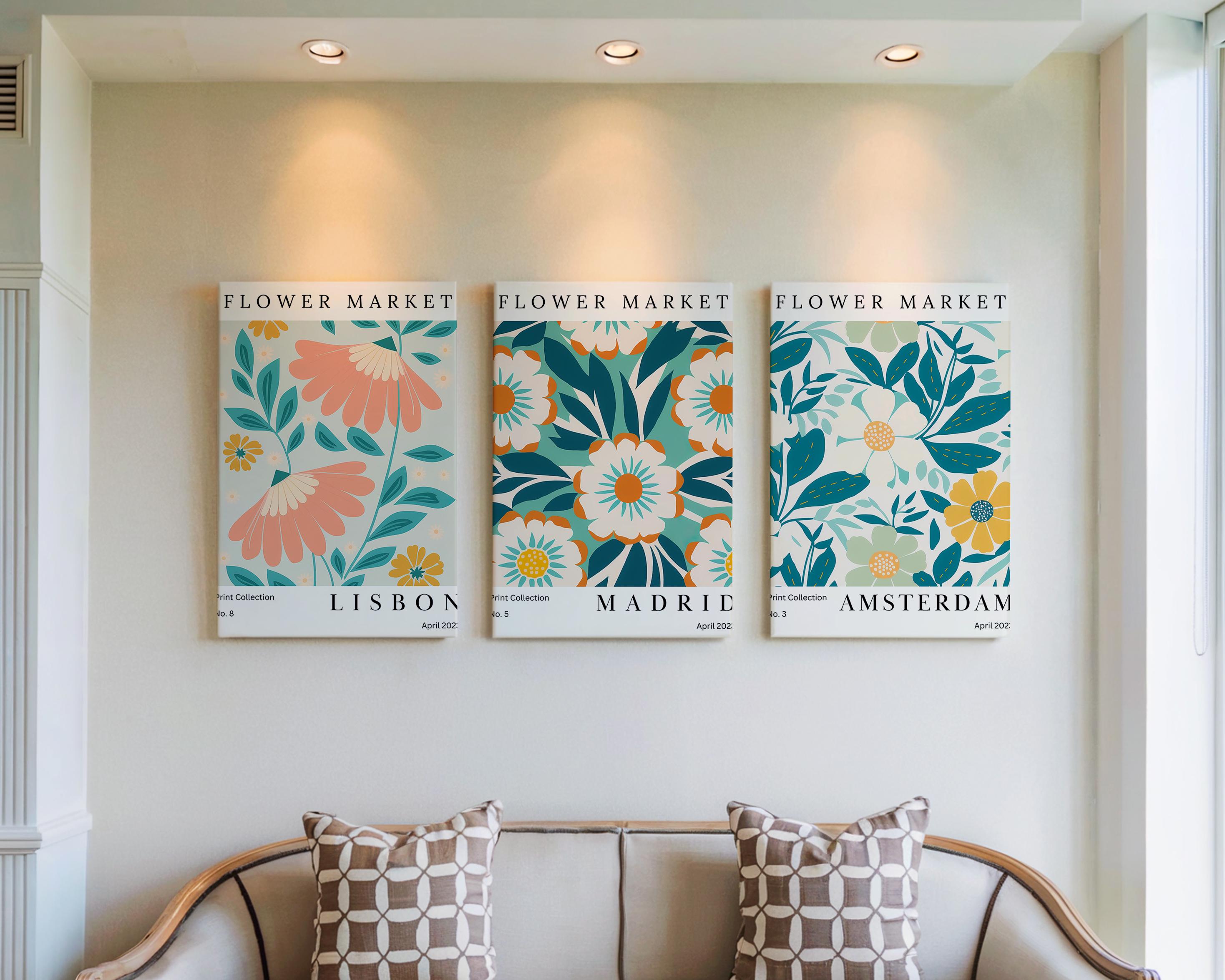 Boho Flower Market Canvas Wall - مراجعة Home Decor Market وسعره