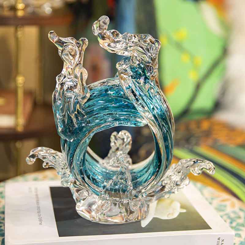 Luxury Glass Crafts Abstract S - مراجعة Home Decor Y2K وسعره