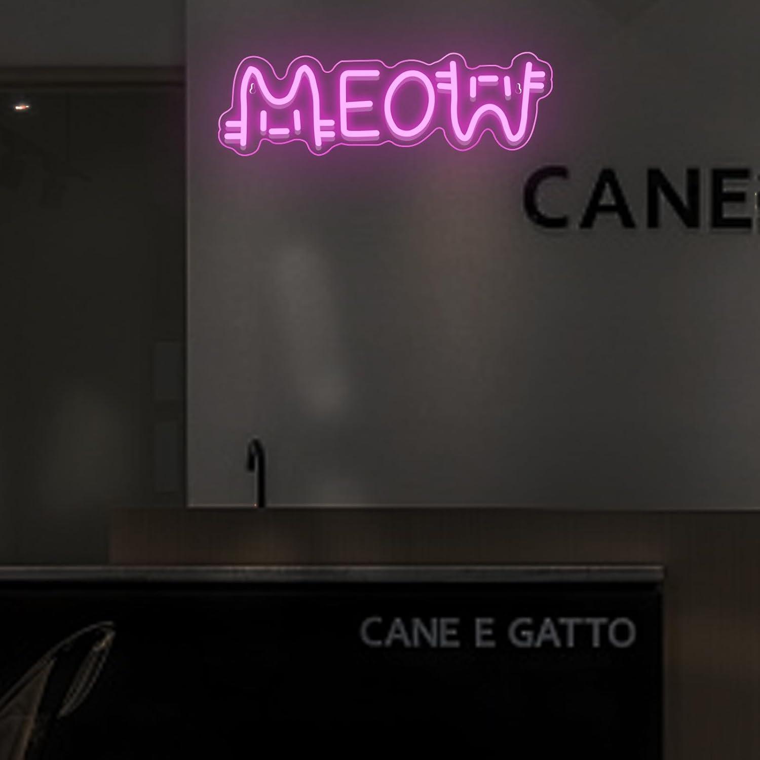 Meow Neon Sign Cat USB Powered - مراجعة Home Decor Light وسعره