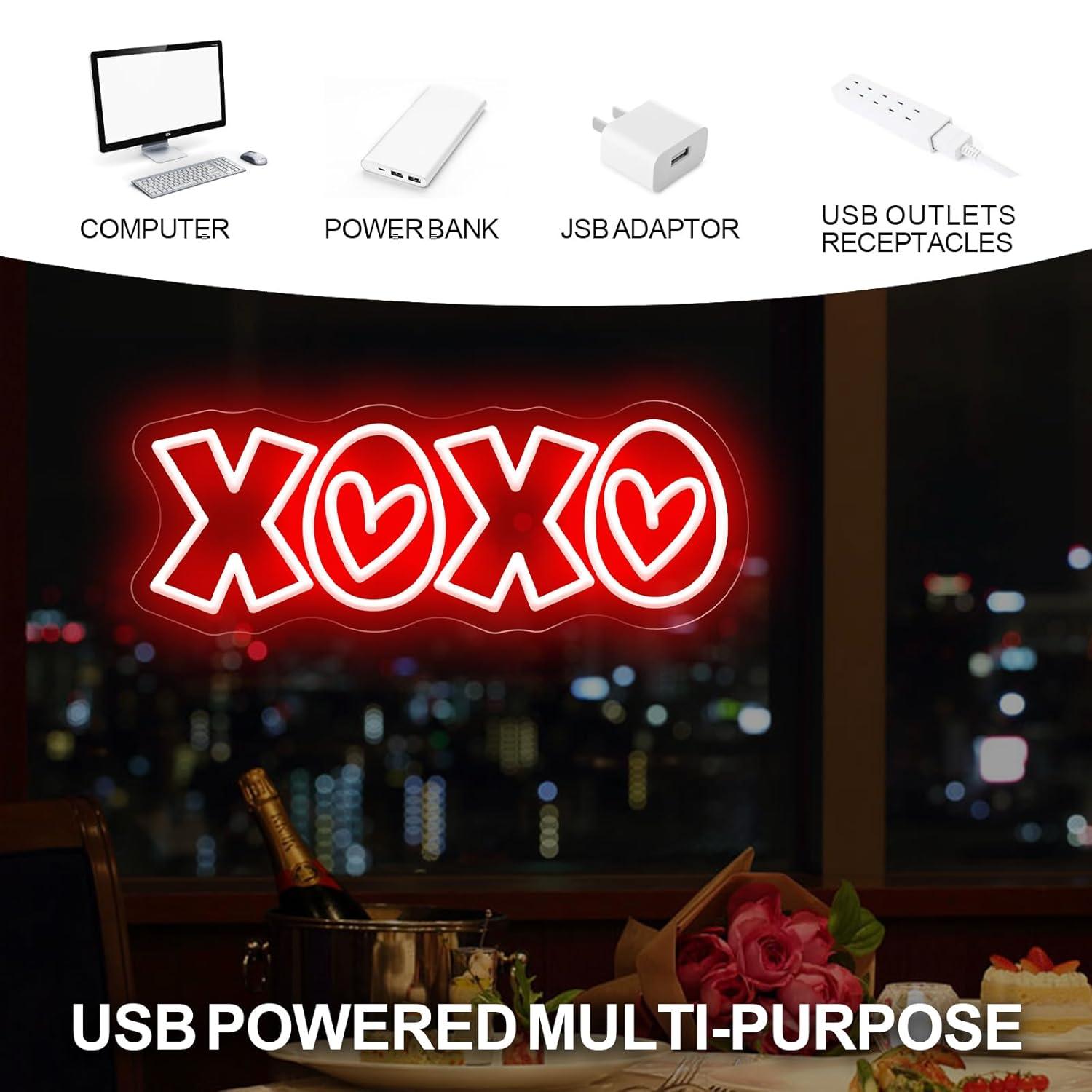 XOXO Neon Sign USB Dimmable LE - مراجعة Home Decor Light وسعره