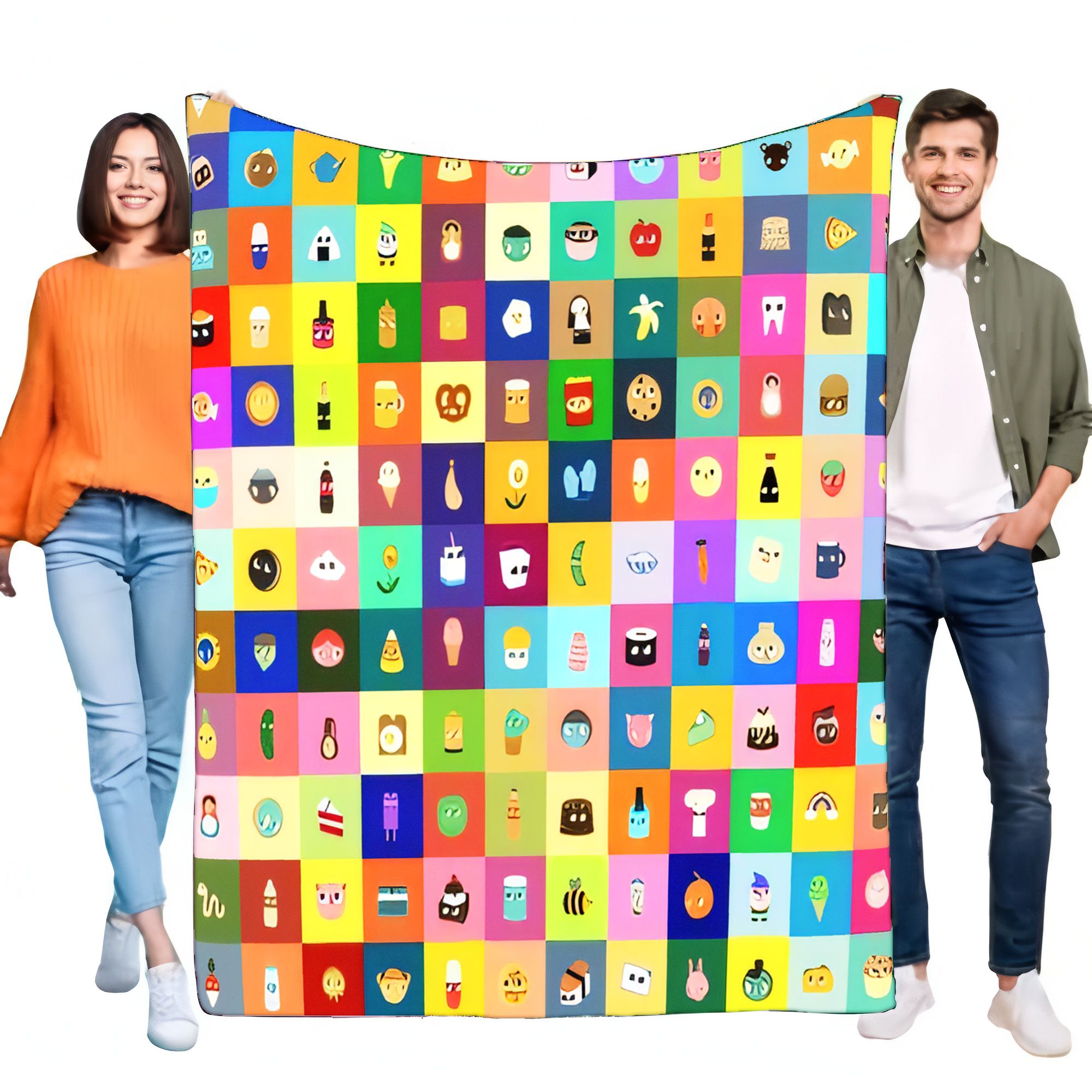 Vibrant Cartoon Icon Grid Blan - مراجعة Home Decor Emoji وسعره