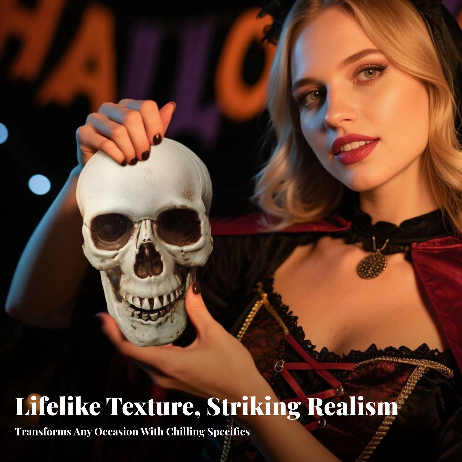 Realistic Skull Model Horror T - مراجعة Home Decor Light وسعره