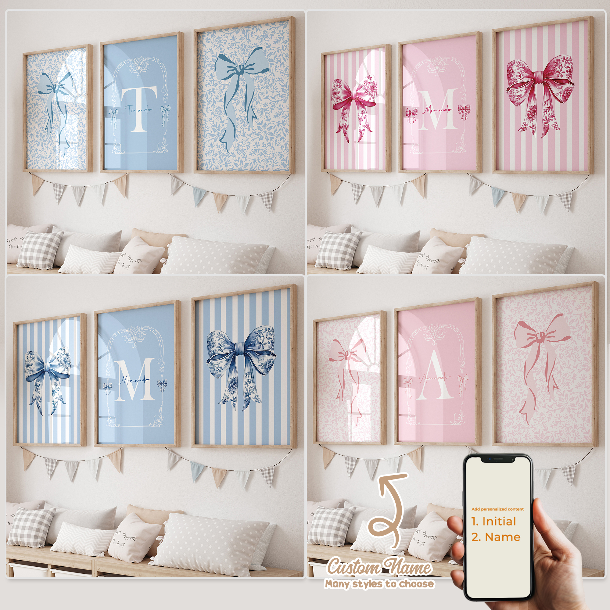 3pcs Personalized Custom Name  - مراجعة Home Decor Foto وسعره