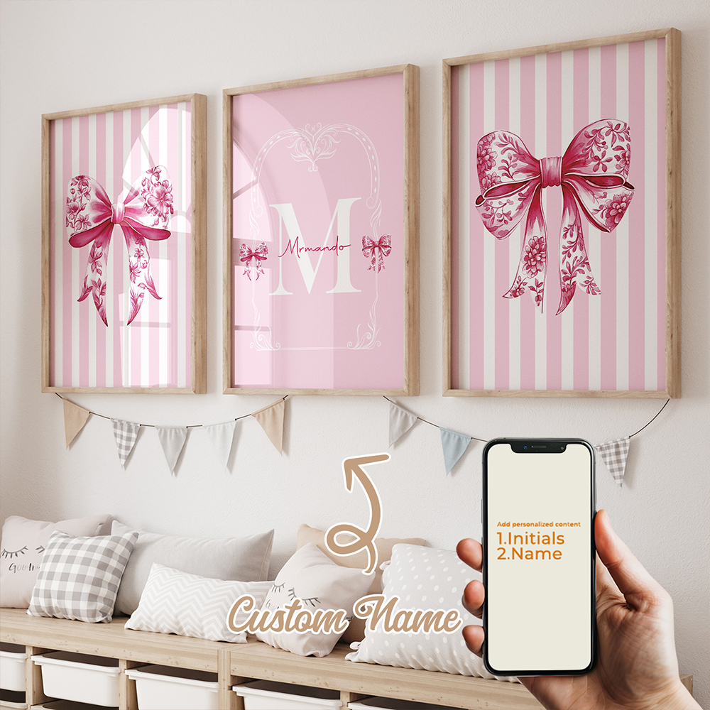 3pcs Personalized Custom Name  - مراجعة Home Decor Foto وسعره