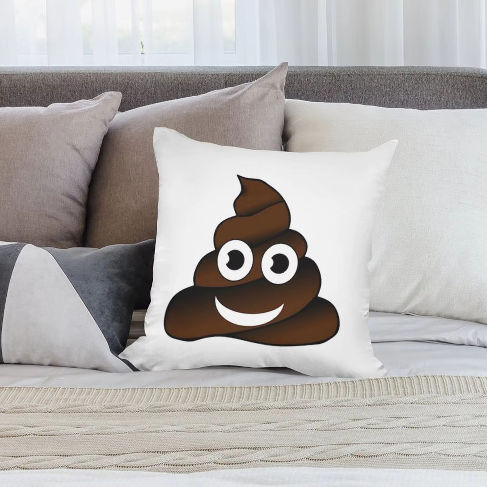 Double Sided Funny Poop Pillow - مراجعة Home Decor Emoji وسعره