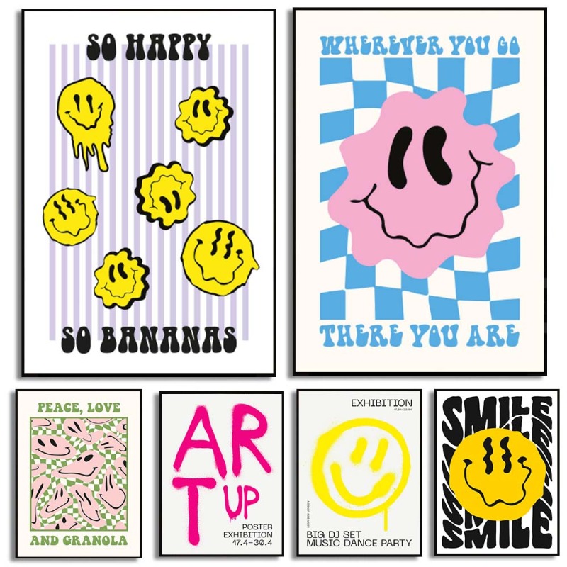 Classic Abstract Wall Art Smil - مراجعة Home Decor Emoji وسعره