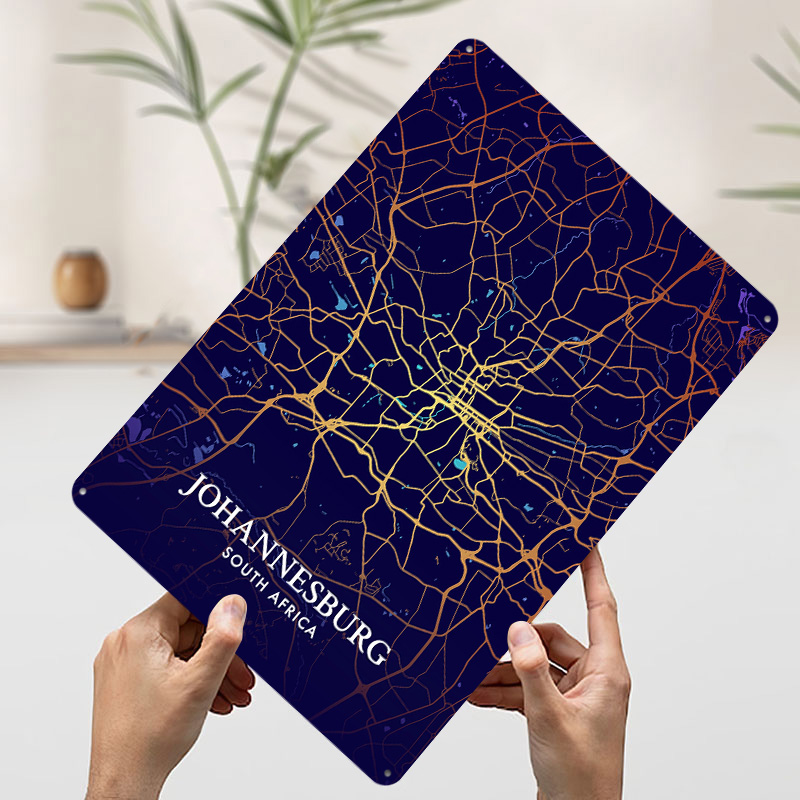 Johannesburg City Map Poster C - مراجعة Home Decor Johannesburg وسعره