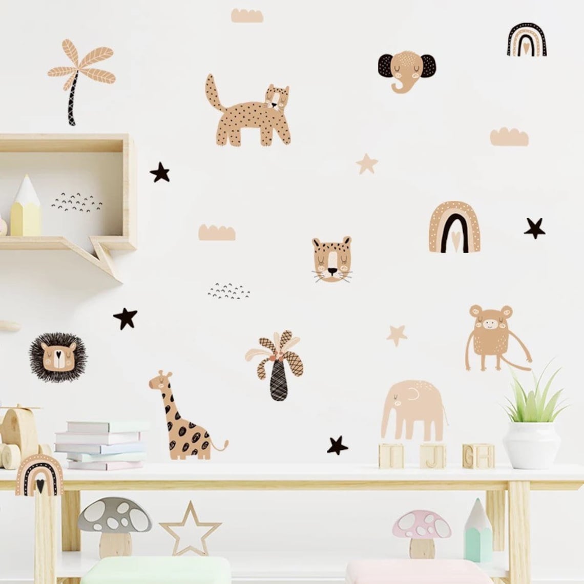 Boho Cartoon Rainbows Star Cut - مراجعة Home Decor Y2K وسعره