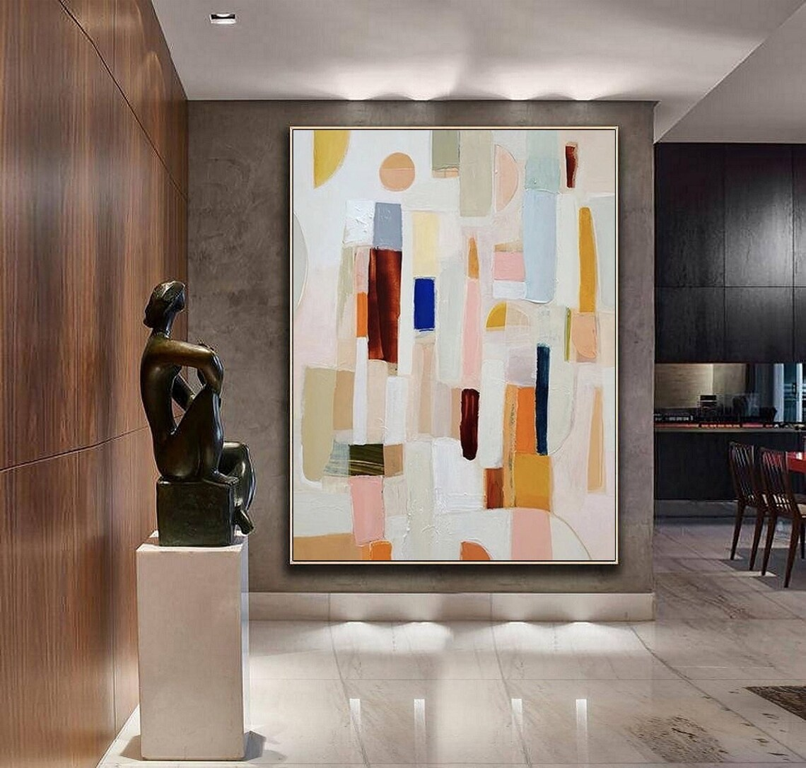Neutral color abstract paintin - مراجعة Abstract Oil Painting وسعره