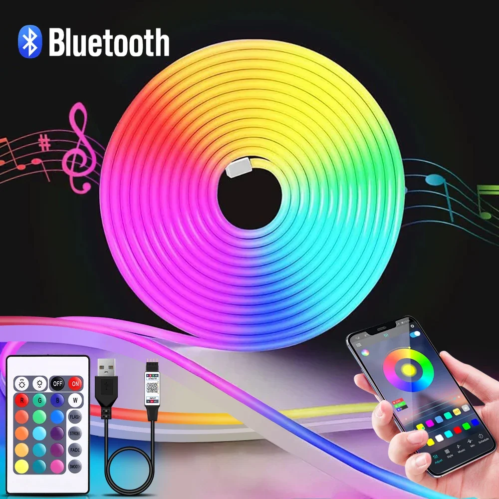 1-5m RGB LED Neon Strip Light  - مراجعة Home Decor Light وسعره